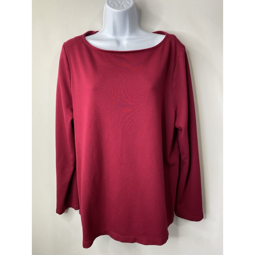 J Jill Womens Deep Pink Ponte Tunic Shirt Size XL Lagenlook Minimalist Preppy‎
